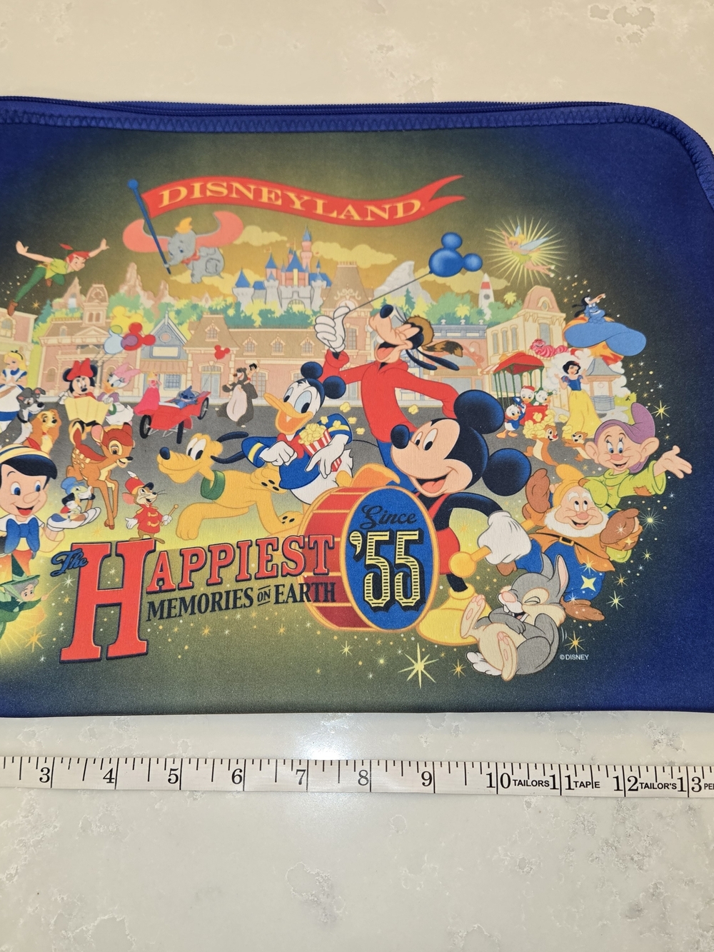 Disney Blue 55th 'Happiest Memories' Reversible Zipper Laptop Pouch
